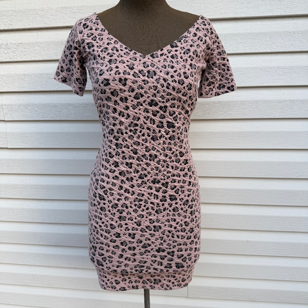 Super Cute Y2K Guess Mini Leopard Print Bodycon Dress